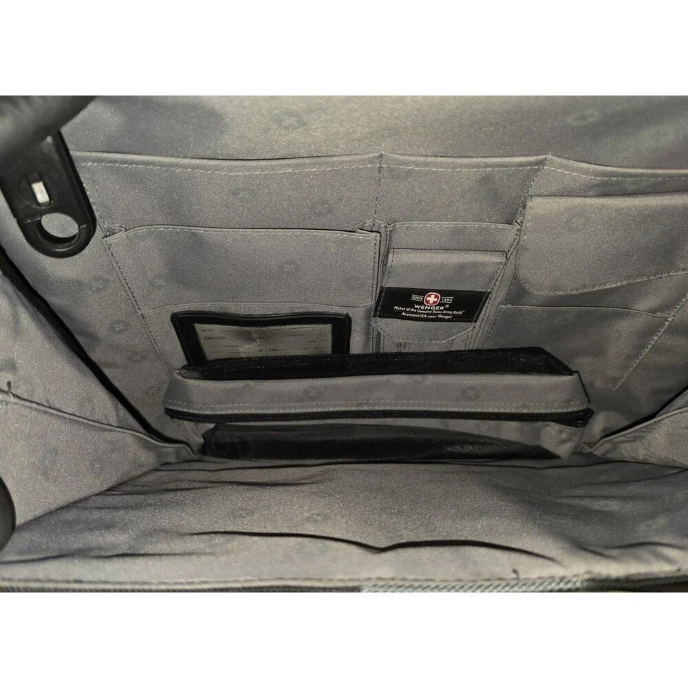 Wenger SwissGear Rolling Laptop Briefcase Black Gray Wheeled Business Travel Bag